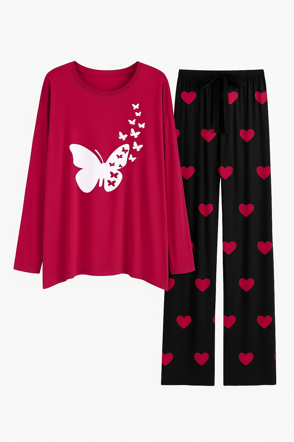 2 Pcs Night Suit – Cotton Stitched Sleepwear Set for Girls & Ladies