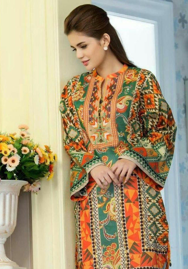 1 Pc Women's Unstitched Swiss Lawn Printed Shirt