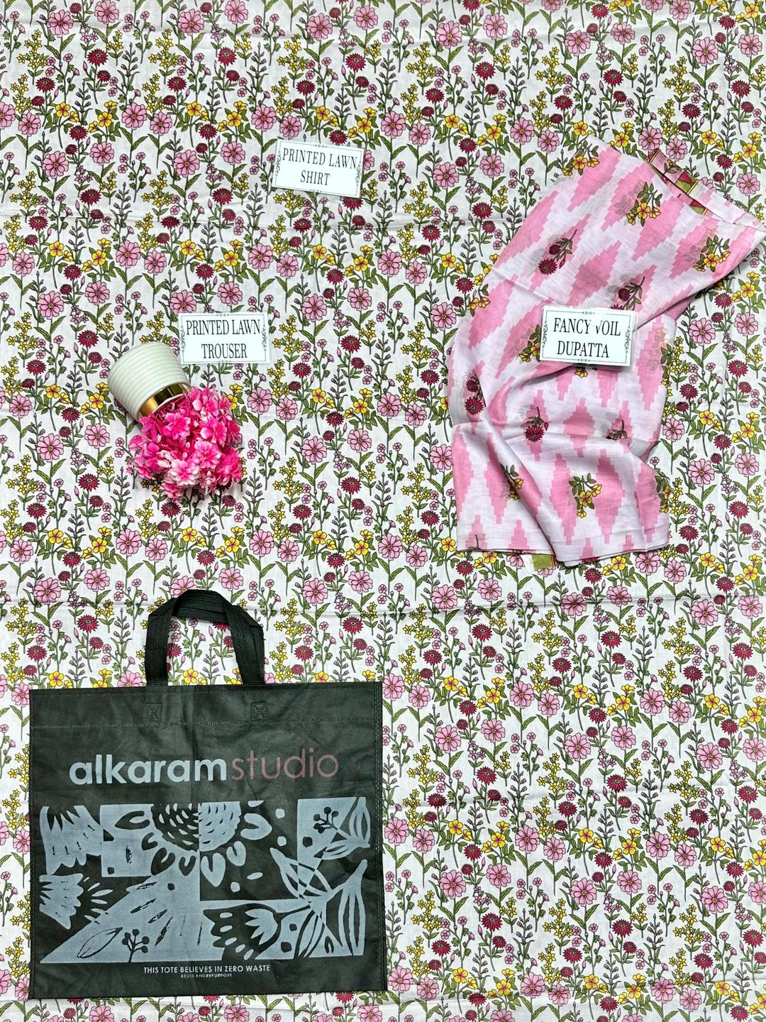 3 Pcs Women's Unstitched Printed Suit