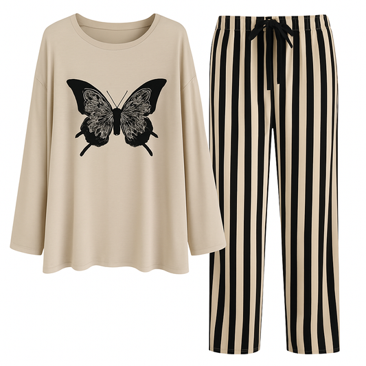 Plain Night Suit for Women – 2-Piece Stitched Loungewear Set