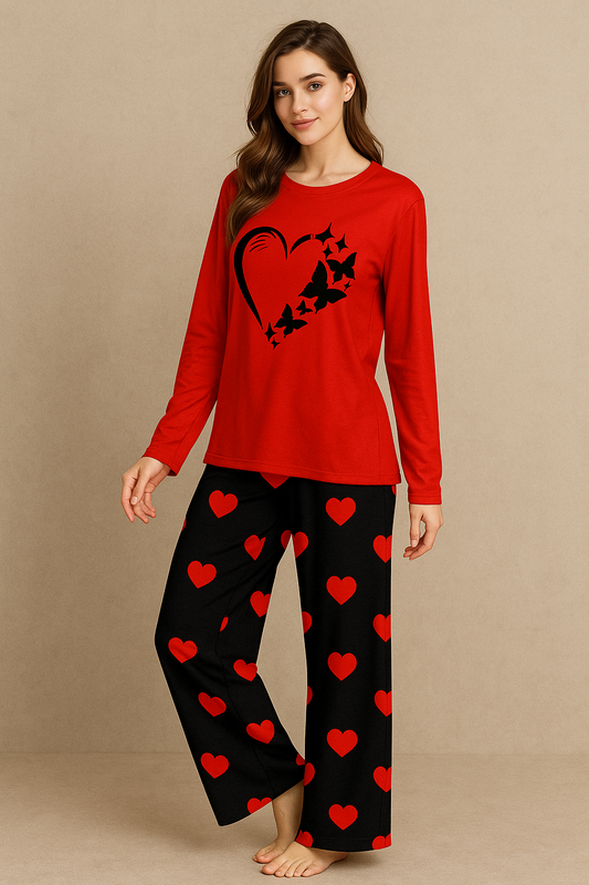 2 Pc Women’s Stitched Printed Night Suit  Soft Cotton Sleepwear Set