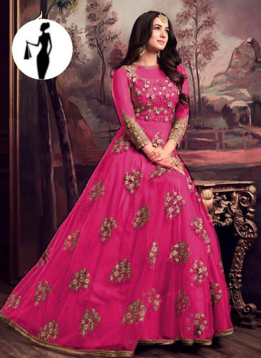 2 Pcs Women's Stitched Organza Embroidered Maxi And Trouser