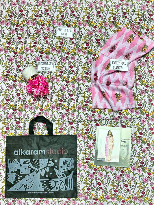 3 Pcs Women's Unstitched Printed Suit